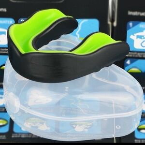 Oral Mart Black/Green Youth Mouthguard for Kids - Karate, Flag Football, MMA